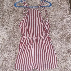 Red and White Romper